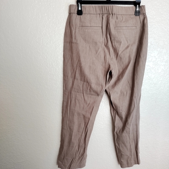 NWT J Jill Linen Stretch Pull On Ankle Pant in Saddle/Khaki Tan sz S petite - Picture 7 of 9